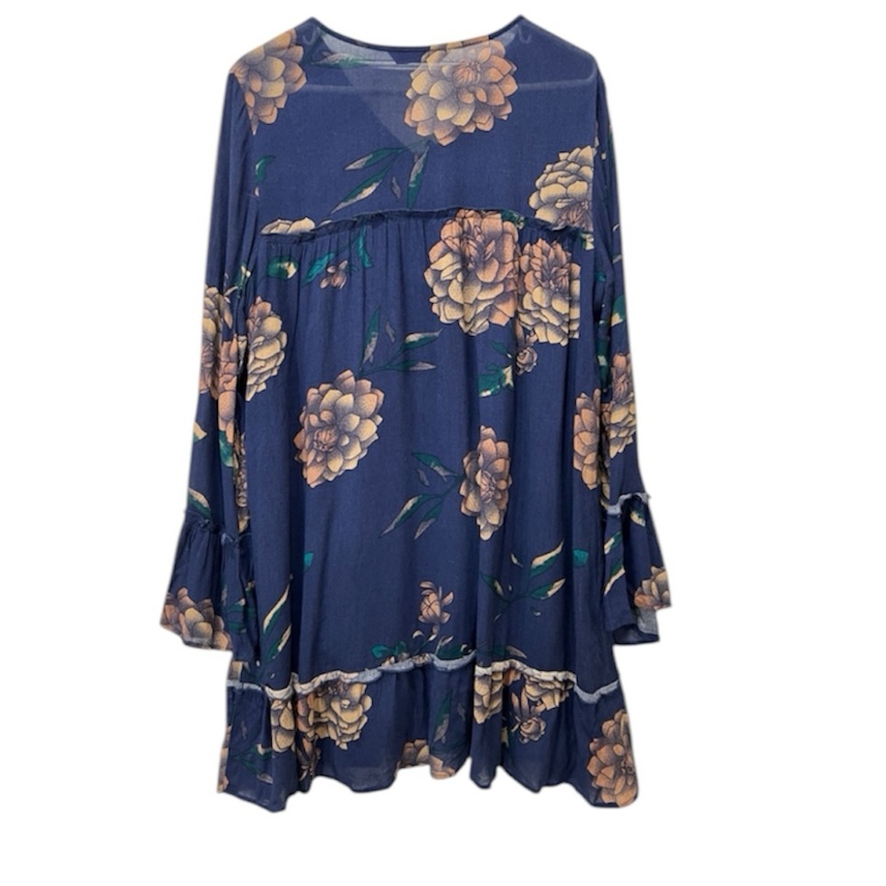 Knot Sisters Langley Navy Floral Dress Sz M